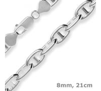 Armband Ankerkette in Argento 925, Uomo, 21 cm, 8 mm, Nuovo