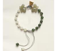 Armband Bracciale Feng Shui Bracciale di giada di Hetian Bracciale di loto farfalla Portafortuna 6mm Perline Bracciale intrecciato a mano Bracciale di cristallo propizio regolabile Bracciale di quarzo