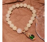 Armband Feng Shui Braccialetto della fortuna Braccialetto di giada naturale Pixiu/Pi Yao Buona fortuna for le donne Braccialetto di quarzo meditazione Reiki Esorcismo Talismano Prosperità Denaro Gioie