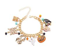 Armband Für Beste Freundin Halloween Fledermaus Armband Orange Armband Halloween Schmuck für Frauen Schmuck Aus Sterlingsilber (Orange, One Size)