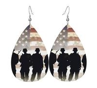 Armed Forces Day American Orecchini In Pelle Stampato Orecchino In Pelle Moda Orecchini Per Carnevale Feste