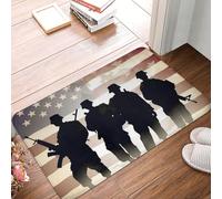 Armed Forces Day American Zerbino Ingresso Esterno Morbide Zerbino Ingresso Resistente Tappetino Per Porta Per Interno Camera Corridoio 60X40Cm