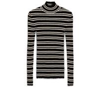 ARMEDANGELS - Women's Alaania Chiffron Stripes - Maglia a manica lunga M nero/grigio