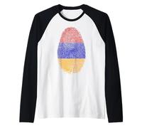 Armenia Bandiera Impronta Digitale È nel Mio Dna Regalo per Gli Armeni Maglia con Maniche Raglan