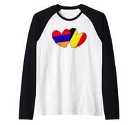Armenia Belgio Cuore Amore Armeno Belga Doppia Nazionalità Maglia con Maniche Raglan
