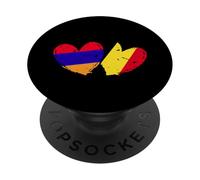 Armenia Belgio Cuore Amore Armeno Belga Doppia Nazionalità PopSockets PopGrip Adesivo