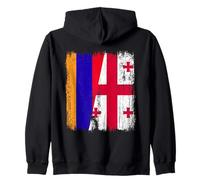 Armenia Georgia Mezza bandiera Armenian Georgian Roots Felpa con Cappuccio