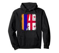 Armenia Georgia Mezza bandiera Armenian Georgian Roots Felpa con Cappuccio