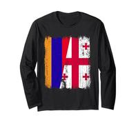 Armenia Georgia Mezza bandiera Armenian Georgian Roots Maglia a Manica