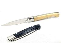 ARMERIAONLINE SINCE 1999 Coltello coltellino sardo tipo pattada da caccia piccolo da collezione manico in corno sardegna tascabile richiudibile (Bianco, CHIUSO 10,2CM LAMA 8,5 APERTO 18,8CM)