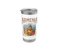 Armernia Monte Ararat e Khachkar, Melograno e Albicocche Bicchiere termico in acciaio inox doppia parete