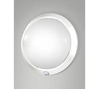 Fabas Luce Applique da esterno Armilla, bianco, rilevatore di movimento, Ø 30 cm Fabas Luce