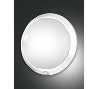 Fabas Luce Applique da esterno Armilla, bianco, rilevatore di movimento, Ø 30 cm Fabas Luce