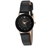 Armitron - Orologio da donna con quadrante con vero diamante e cinturino in pelle, 75/2448, Nero