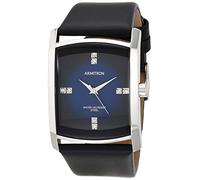 Armitron - Orologio da polso da uomo, 20/4604, rettangolare, con quadrante impreziosito da cristalli e cinturino in pelle, Nero/Blu Scuro