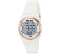 Armitron - Orologio sportivo da donna, digitale, con cronografo, cinturino in resina, 45/7105, Bianco/Oro Rosa