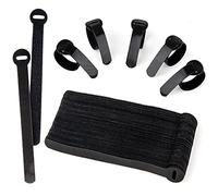 ARMIZ 60 Fascette Fermacavo Riutilizzabili Nere, Fascette Regolabili con Gancio e Anello per Gestione Cavi PC, Organizzazione Cavi TV, Scrivania