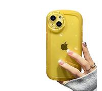ARMODORRA Cover per iPhone 14, in silicone liquido di alta qualità, resistente, protezione totale militare, antiurto, antipolvere, resistente alle cadute, resistente, colore: giallo
