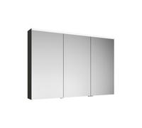 Armoire de toilette burgbad Eqio avec applique LED et éclairage du plan de toilette, 3 portes, charnières centrales à gauche, 1200x800x170mm, SPGT120RF2010, SPGT120RF2010, Corpo: Grigio lucido