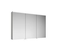 Armadio a specchio Burgbad Eqio con illuminazione LED orizzontale, 3 ante, battuta centrale a destra, 1200x800 mm, SPGS120L, Corpo: Bianco lucido