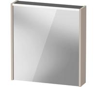 Armoire de toilette Duravit D-Code, prise type E (FR, BE), 1 porte avec butée à droite, champ lumineux LED en haut, 651x700mm, 5 W, DC7105R91911000, DC7105R91911000, Colorazione: Taupe opaco