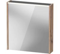 Armoire de toilette Duravit D-Code, prise type F (EU, DE), 1 porte avec charnières à gauche, champ lumineux LED en haut, 651x700mm, 5 W, DC7105L55550000, DC7105L55550000, Colorazione: Rovere marmorizz
