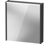 Armoire de toilette Duravit D-Code, prise type F (EU, DE), 1 porte avec charnières à gauche, champ lumineux LED en haut, 651x700mm, 5 W, DC7105L49490000, DC7105L49490000, Colorazione: Grafite opaca