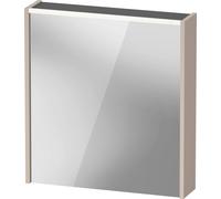 Armoire de toilette Duravit D-Code, prise type F (EU, DE), 1 porte avec charnières à gauche, champ lumineux LED en haut, 651x700mm, 5 W, DC7105L91910000, DC7105L91910000, Colorazione: Taupe opaco