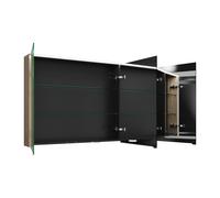 Armoire de toilette Eqio burgbad avec applique LED et éclairage du plan de toilette, 3 portes, charnières centrales à gauche, 1400x800x170mm, SPGT140LF3180, SPGT140LF3180, Corpo: Rovere Decorazione Ca