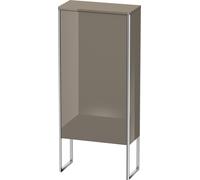 Armoire demi-hauteur Duravit XSquare 50,0x23,6 cm, 1 porte, charnière droite, 2 étagères en verre, XS1304R8989, XS1304R8989, Colorazione: Flanella Laccato lucido grigio flanella