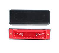 Armonica, 10 buche c chiave 20 melodia professionale standard strumento musicale in acciaio inossidabile con custodia per adulti, professionisti, principianti (Rosso)