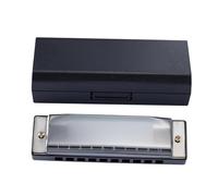 Armonica 10 Fori Armonica Diatonica Blues Arpa Bocca Organo Chiave Di Do Ancia Strumento Musicale Per Principianti Nero Dorato Blu(Black)