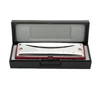 Armonica a 10 Fori Blues Db Key Harp Cover in Acciaio Inossidabile Armonica in ABS Trasparente Adatta per Professionisti e Principianti (rosso)