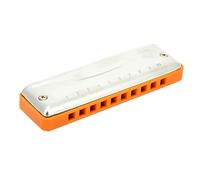 Armonica a 10 Fori Blues Db Key Harp Cover in Acciaio Inossidabile Armonica in ABS Trasparente Adatta per Professionisti e Principianti (ORANGE)