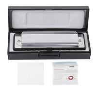 Armonica a 10 Fori, Pratica per Principianti Bellissimo Suono Piastra di Copertura in Acciaio Inossidabile Materiale in Resina ABS per Strumenti Musicali a Fiato (BLACK)