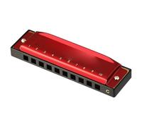 Armonica A Bocca 10 Fori 20 Brani Armonica A Bocca Blues Deluxe Chiave Armonica Di C Per Principianti Adulti Regalo Facile Da Trasportare(Red)