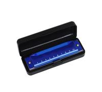 Armonica A Bocca 10 Fori 20 Note In Chiave Di Do In Metallo Colorato Con Scatola Per Principianti armonica Strumento Per Adulti(Blue)