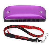 Armonica a Bocca 7 Fori, Mini in Magnalio e ABS, 7,6x2,5x1,8cm - Suono A Due Ottave, Design Portatile, Principianti e Appassionati (Viola)