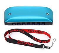 Armonica a Bocca 7 Fori, Mini in Magnalio e ABS, 7,6x2,5x1,8cm - Suono A Due Ottave, Design Portatile, Principianti e Appassionati (Blu)