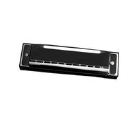 Armonica A Bocca A 10 Fori In Nero Oro Blu Argento E Rosso Con Custodia In Resina armonica Strumento Per Principianti(Black 10 holes)