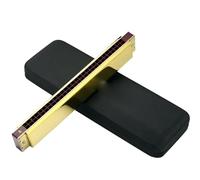 armonica a bocca Armonica A Bocca Professionale A 28 Fori Con Accento Per Arpa, Chiave C, Strumenti Musicali (Color : Golden Key of C)