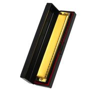 armonica a bocca Armonica A Bocca Professionale Per Arpa Chiave Di C 24 Fori Polifonia Diatonica E Custodia Per Folk Jazz (Color : Gold)