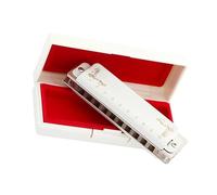 armonica a bocca Armonica A Membrana 10 Fori 20 Toni Arpa Diatonica Pettine Trasparente Con Copertura Bianca Musica Professionale (Color : Low F Key)