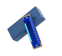 armonica a bocca Armonica C Tono Chiave 10 Fori Indizi Altoparlante Bocca Organo Mascella Arpa Strumenti Musicali Professionali Con Custodia (Color : Blue)