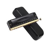 armonica a bocca Armonica Cromatica 12/16 Fori Chiave C Nero Oro Argento Armonica A Bocca Professionale Strumenti Musicali (Color : Black 12 Holes)