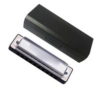 armonica a bocca Armonica Diatonica Arpa A 10 Fori Per Principianti Armonica A Bocca In Argento Nero Chiave Di C/D/E/F/G/A/Bb Con Custodia (Color : Key of C)