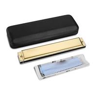 armonica a bocca Armonica Tremolo Professionale A 24 Fori AA# BCC# DD# EFF# GG# Strumento Musicale Armonica A Bocca (Color : Golden-bD)