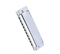 Armonica A Bocca Colorata A 10 Fori Con Custodia In Resina Adatta Per La Pratica Professionale armonica Strumento Professionale(10 Silver 3)