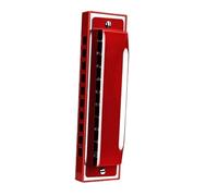 Armonica A Bocca Colorata A 10 Fori Con Custodia In Resina Adatta Per La Pratica Professionale armonica Strumento Professionale(Red 10 holes)