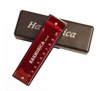 Armonica A Bocca Professionale A 10 Fori In Metallo Per Principianti Strumenti Musicali Armonica(Red)